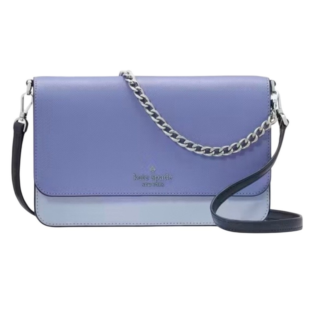 Kate Spade Madison Flap Convertible‎ Crossbody Saffiano Leather Blue KC623 NEW